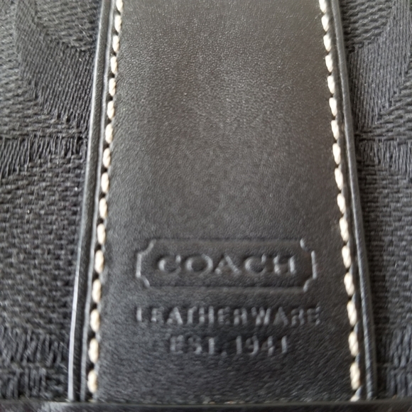 Coach Signature Jacquard Leather Tri-Fold Wallet With Checkbook Cover - Picture 4 of 11